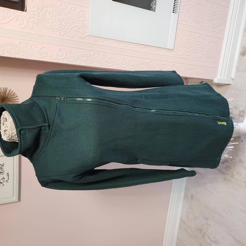 Flawless BENCH Green Long textured moto style jacket Large